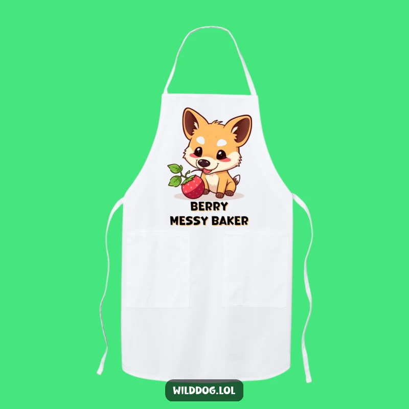 Funny Kawaii Wild Dog Apron: Kitchen Berry Nudge Chef Wear, Practical Funny Gift