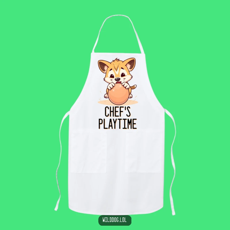Funny Pouncing Puppy Apron: Cook with Playful Zeal