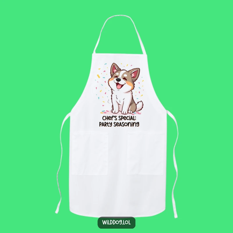 Funny Wild Dog Apron: Confetti Fun in the Kitchen