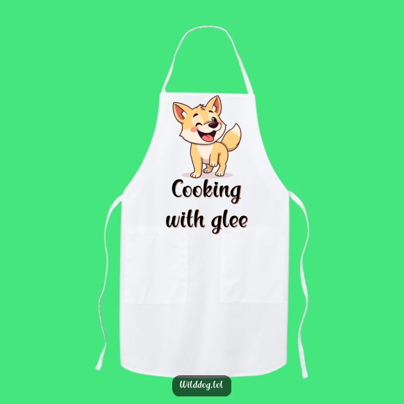 Funny Wild Dog Apron: Wagging Tail Kitchen Fun, Chef's Cheerful Companion
