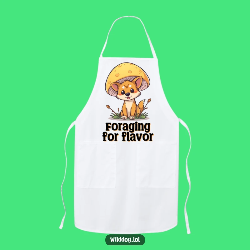 Funny Wild Dog Mushroom Apron: Hilarious Woodland Chef Gift