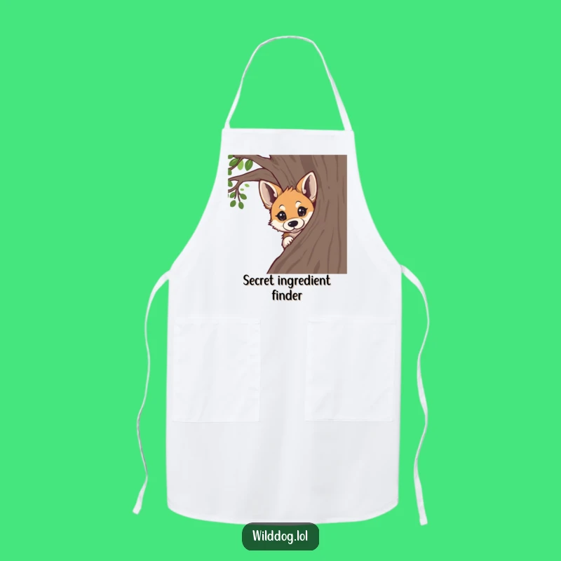Funny Curious Wild Dog Apron: Playful Kitchen Protector Gift