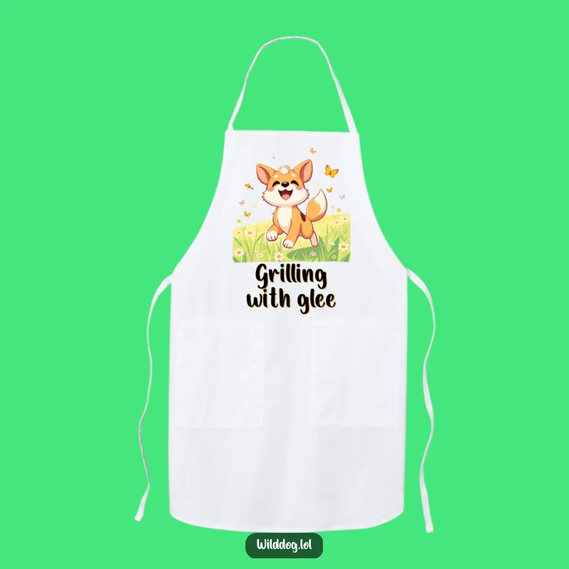 Funny Dog Chef Apron, Meadow Fun Design, Ideal Funny Gift for Cooks