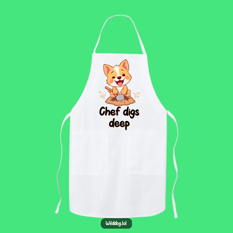 Funny Dog Digging Apron - Hilarious Kitchen Companion for Gardeners