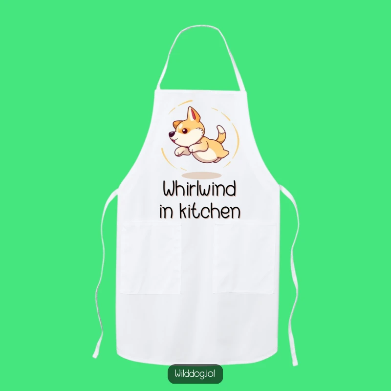 Funny Dog Tail Chase Apron: Kitchen Chaos with Dizzy Dog, Hilarious Chef Gift