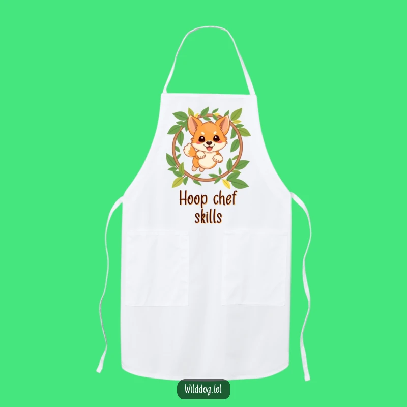 Funny Wild Dog Apron: Leaping Chef Pup, Hilarious Cooking Gift!