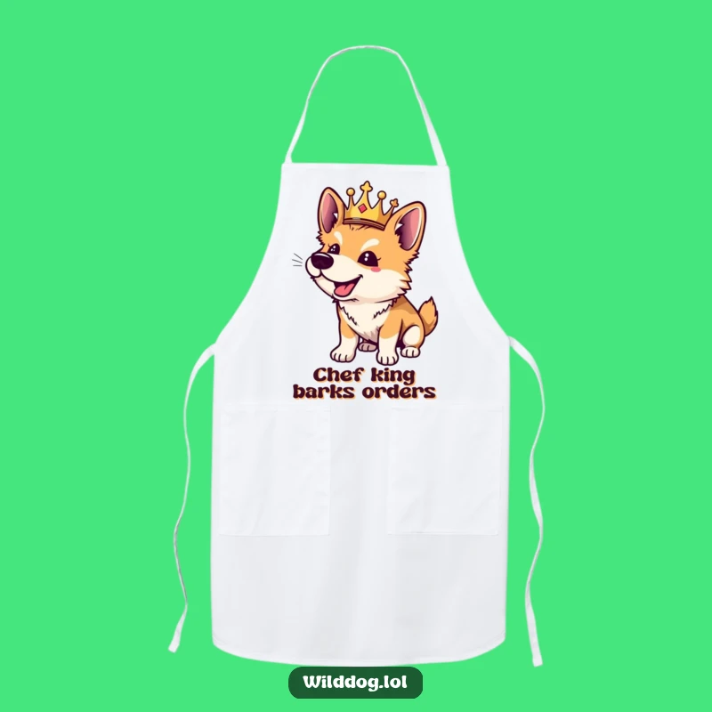 Funny Wild Dog Apron: Royal Bark Kitchen Wear, Humorous Chef's Gift