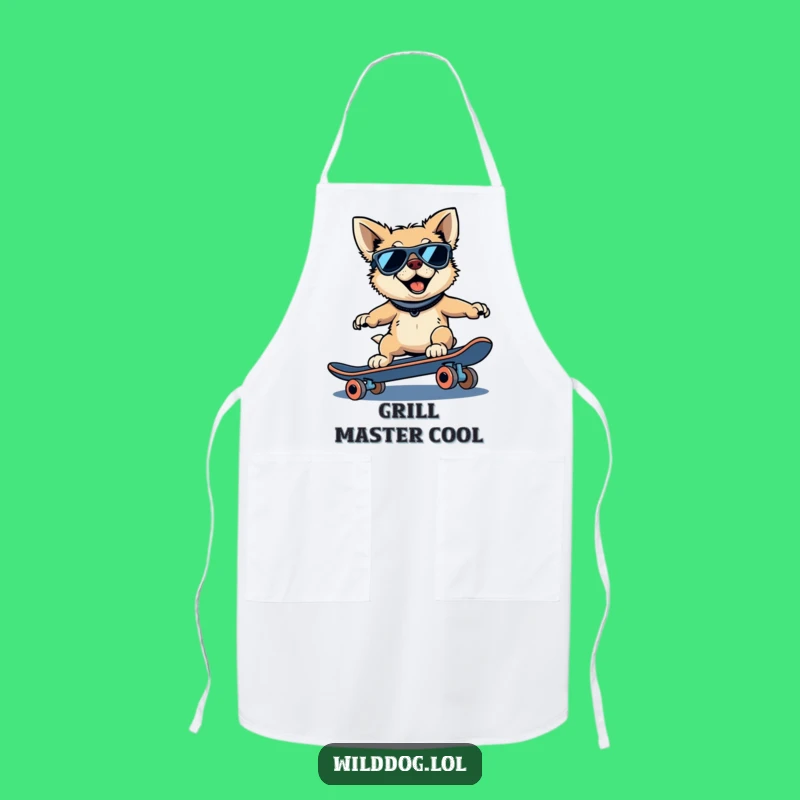 Funny Wild Dog Apron: Skater Kitchen Wear, Humorous Chef's Gift