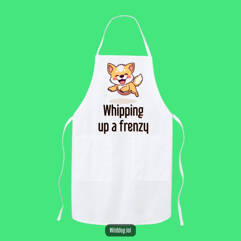 Funny Wild Dog Chasing Tail Apron - Hilarious Kitchen Companion