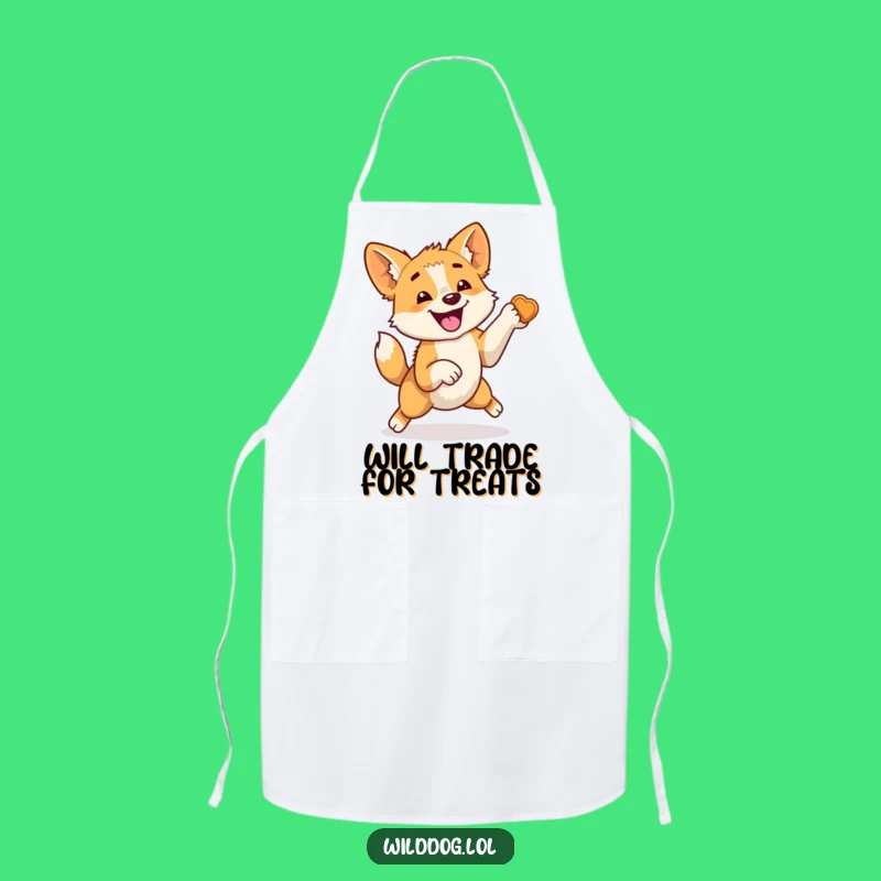 Funny Wild Dog Treat Jump Apron: Hilarious Cooking Companion, Perfect Gift!