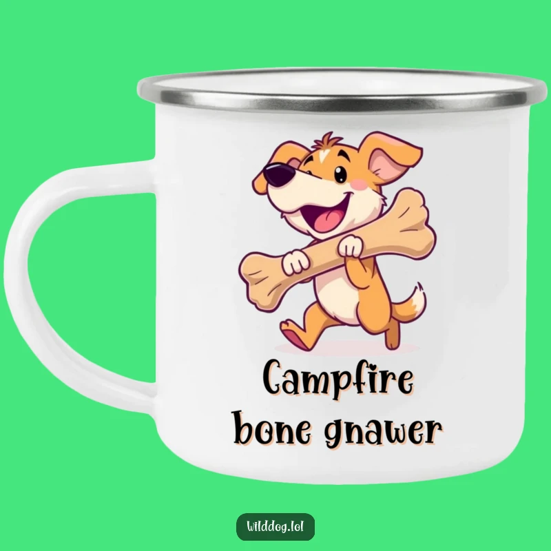 Funny Wild Dog Bone Camping Mug - Adventure Fuel for Happy Pups