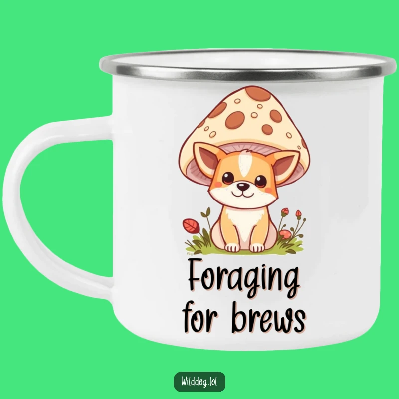 Funny Kawaii Wild Dog Camping Mug: Durable Mushroom Peek Travel Cup, Great Funny Gift