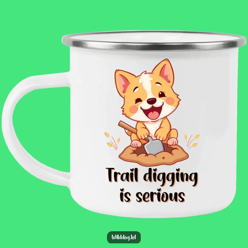 Funny Dog Digging Camping Mug - Adventure Fuelled by Laughter