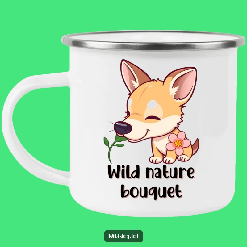 Funny Wild Dog Camping Mug: Curious Pup Outdoor Gear, Perfect Nature Gift!