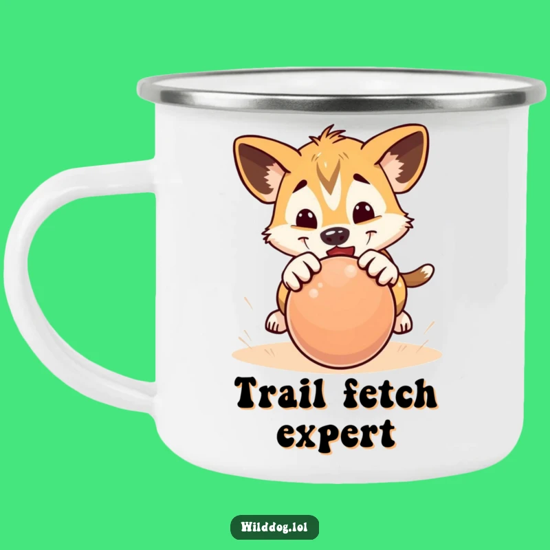 Funny Pouncing Puppy Camping Mug: Playful Adventures