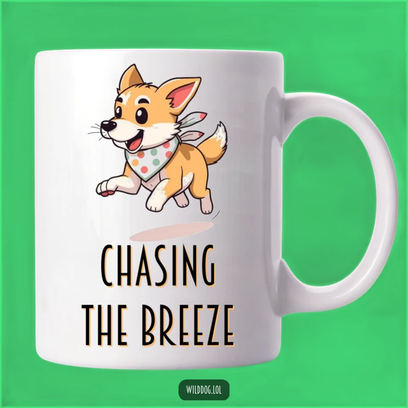 Funny Wild Dog Bandana Mug: Energetic Wind Runner Humor Gift