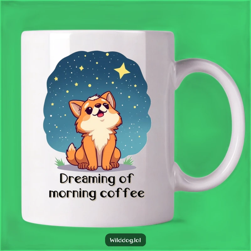 Funny Wild Dog Starry Sky Mug: Wonderfully Whimsical Night Gift!