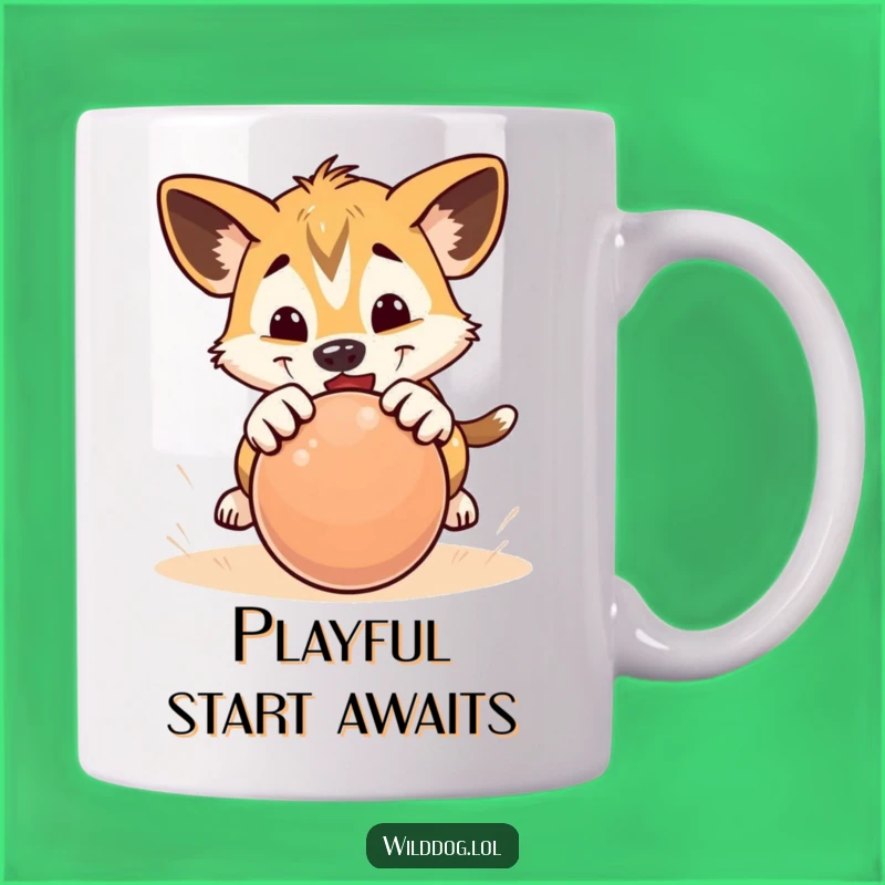 Funny Pouncing Puppy Ball Mug: Playful Energy for Your Day