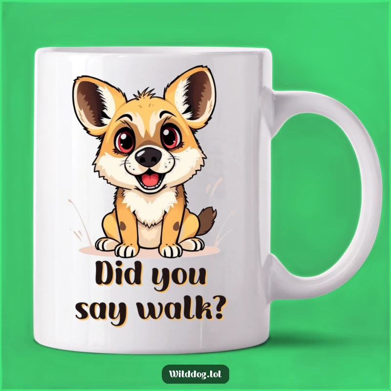 Funny Wild Dog Surprise Mug: Wide-Eyed Wonder for a Perfect Gift!