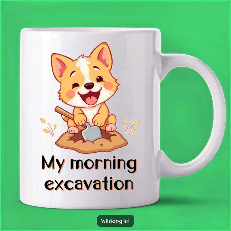 Funny Dog Digging Mug - Hilarious Gift for the Determined Pup Lover