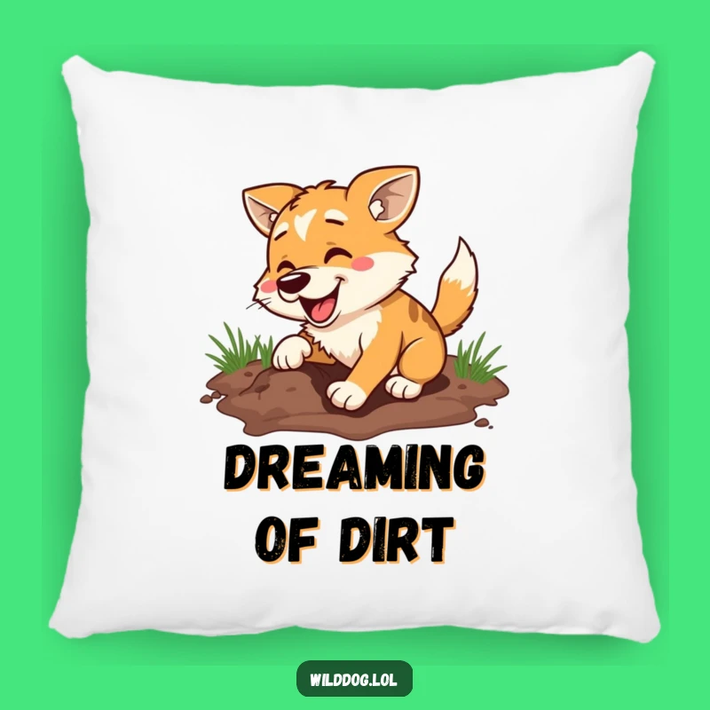 Comfy Funny Dog Digging Enthusiast Pillow - Huggable Humor Gift