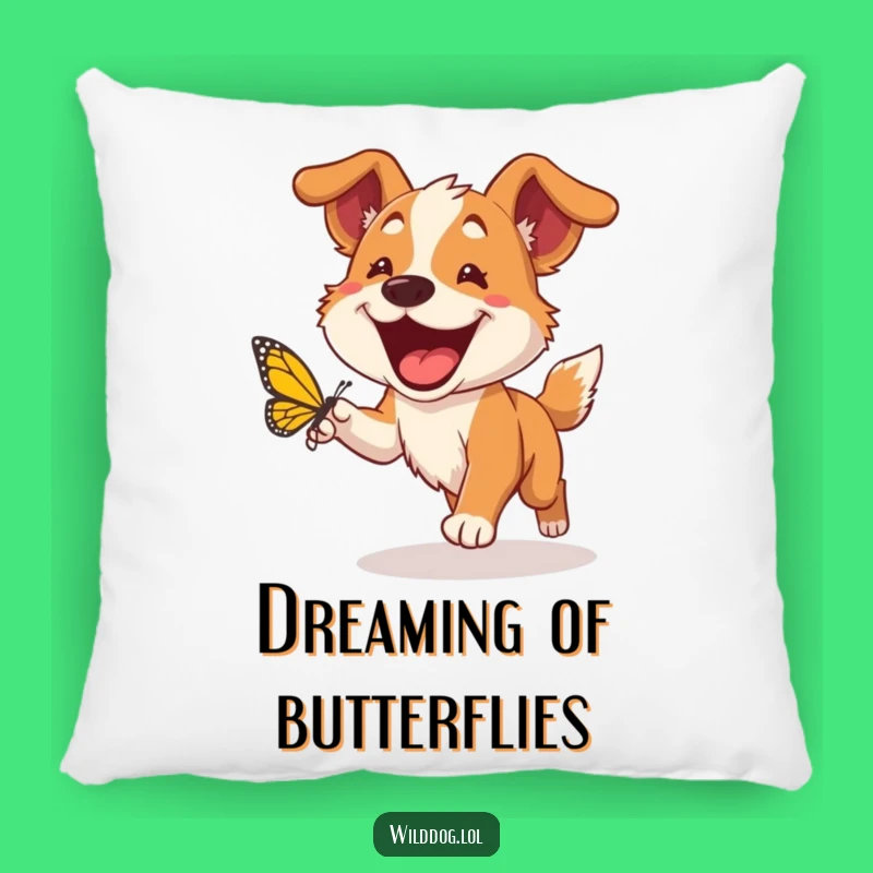 Funny Wild Dog Pillow: Comfy Grinning Pup, Perfect Cozy Joy Gift!