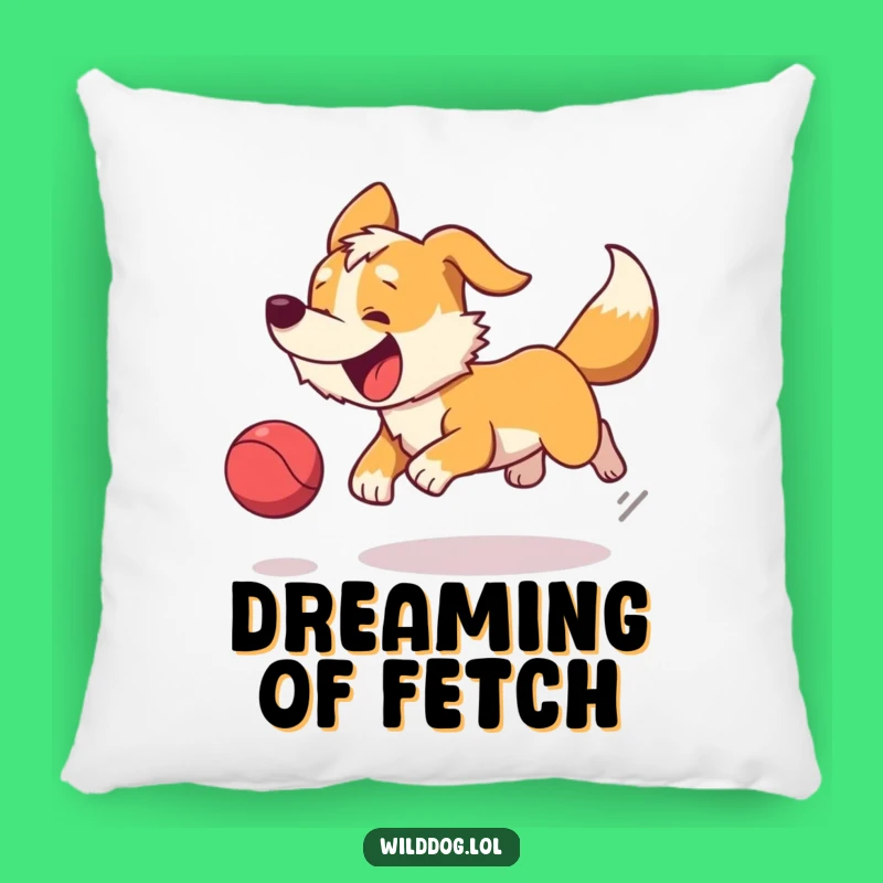 Funny Wild Dog Ball Chase Pillow - Comfy Cuddles with Canine Joy