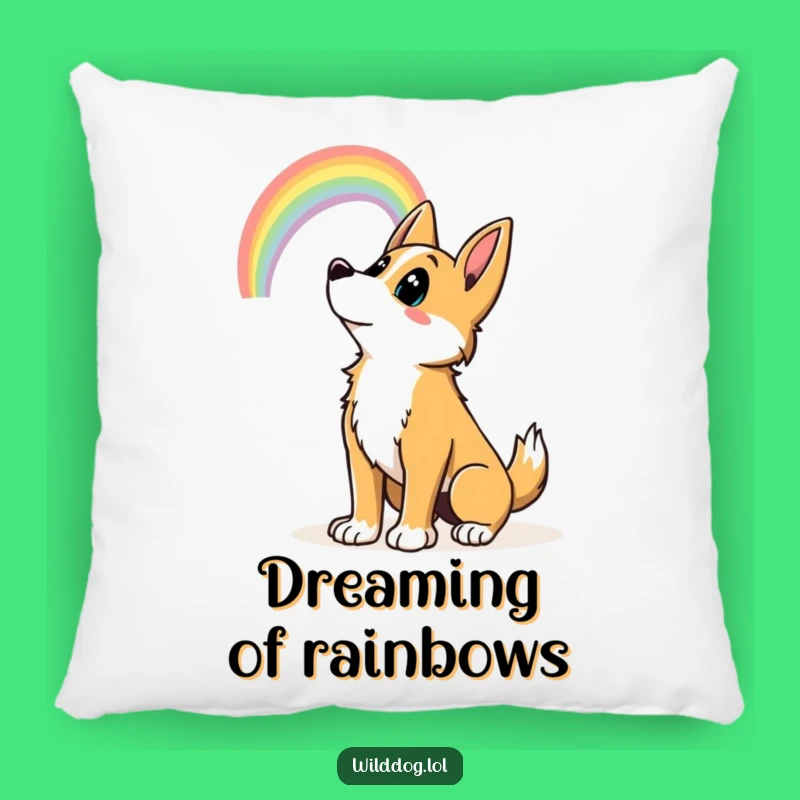 Funny Wild Dog Rainbow Pillow: Cozy Comfort with Hilarious Dreams