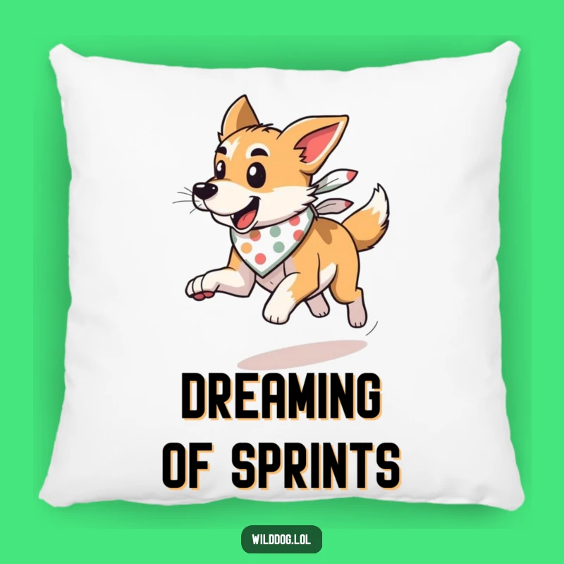 Funny Wild Dog Bandana Pillow: Cozy Wind Runner Accent Gift