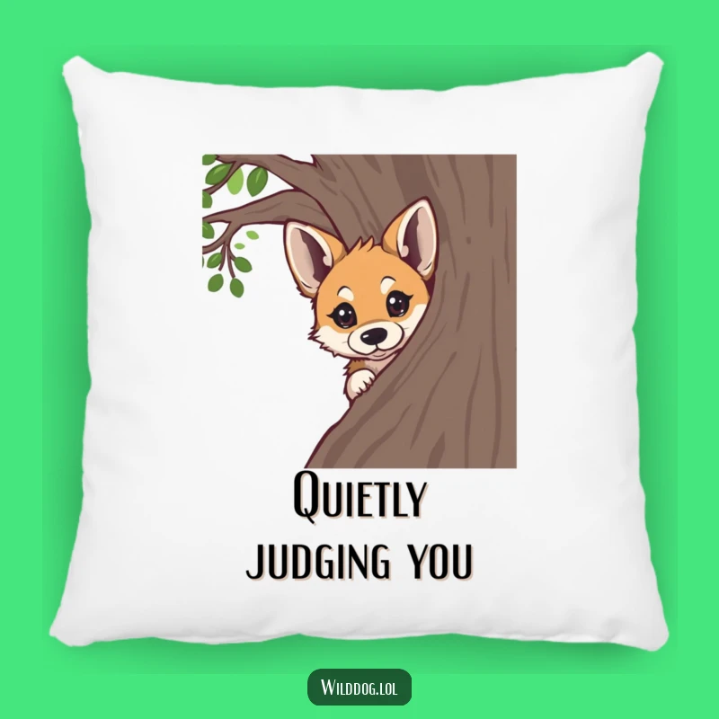 Funny Curious Wild Dog Pillow: Cozy Peeking Pup Accent Gift