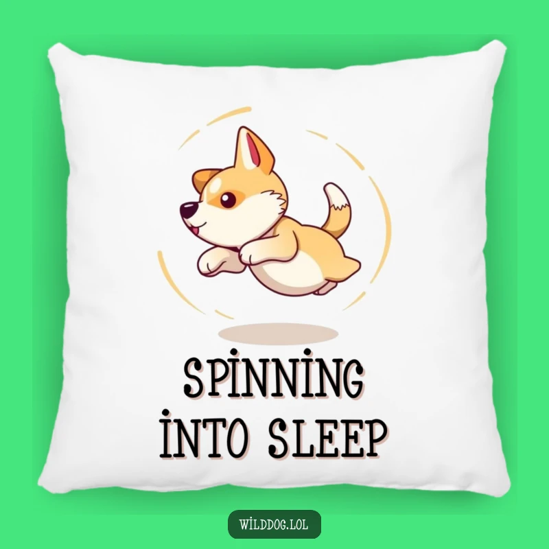 Funny Dog Tail Chase Pillow: Cozy Dizzy Dog Decor, Hilarious Home Gift