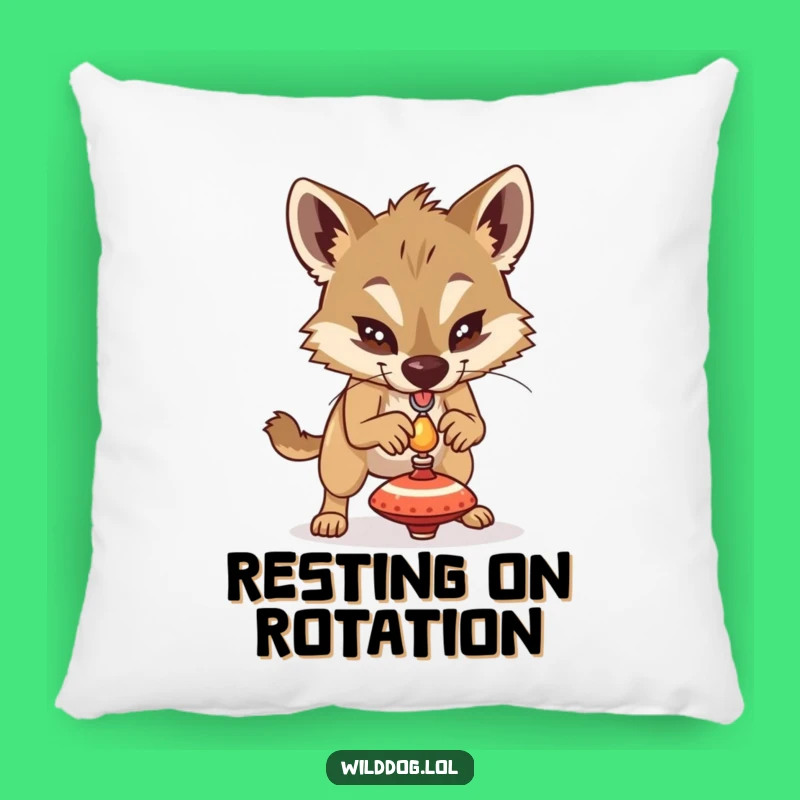 Cozy Funny Balance Dog Spinning Top Pillow - Soft & Humorous Focus Accent Gift