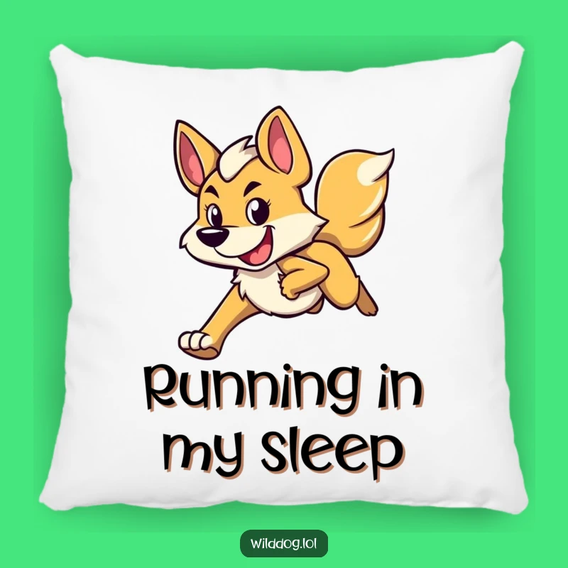 Funny Running Wild Dog Pillow: Cozy Comfort with Determined Smiles!