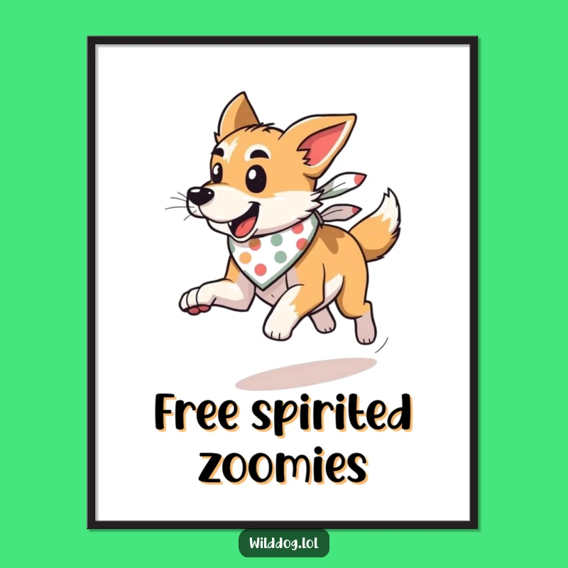 Funny Wild Dog Bandana Digital Art: Wind Runner Decor Gift