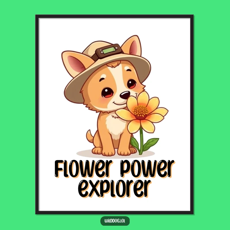 Funny Explorer Dog Print - Hilarious Art for Adventure Lovers