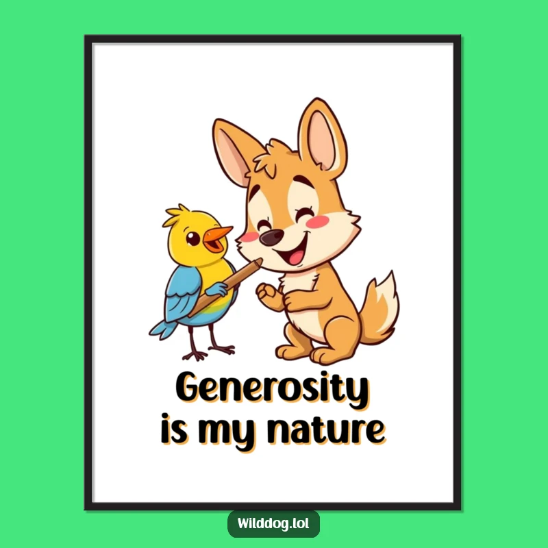 Funny Wild Dog & Bird Digital Art: Instant Hilarious Decor for Animal Lovers