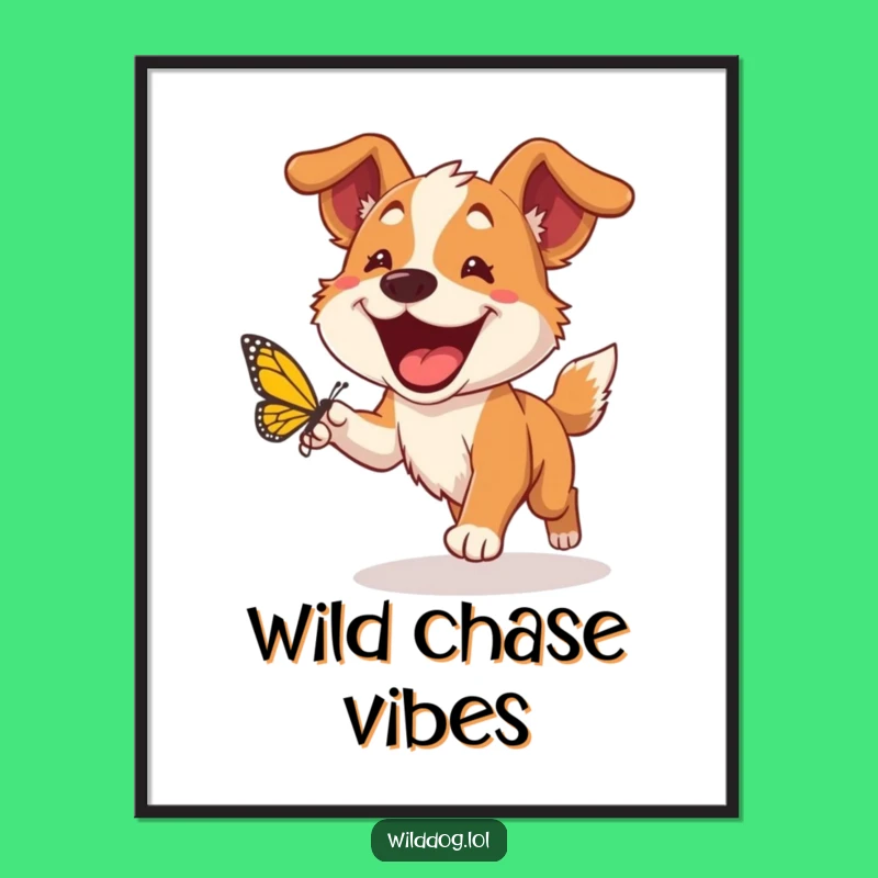 Funny Wild Dog Digital Print: Instant Grinning Pup Art, Perfect Quirky Wall Decor!