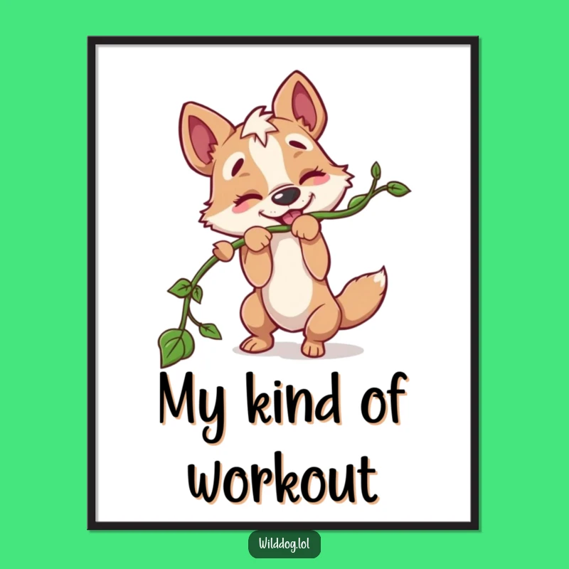 Funny Wild Dog Vine Digital Art: Playful Tugs Downloadable Decor!
