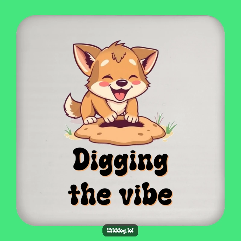 Funny Digging Dog Coaster: Playful Paws Protect, Perfect Humorous Gift