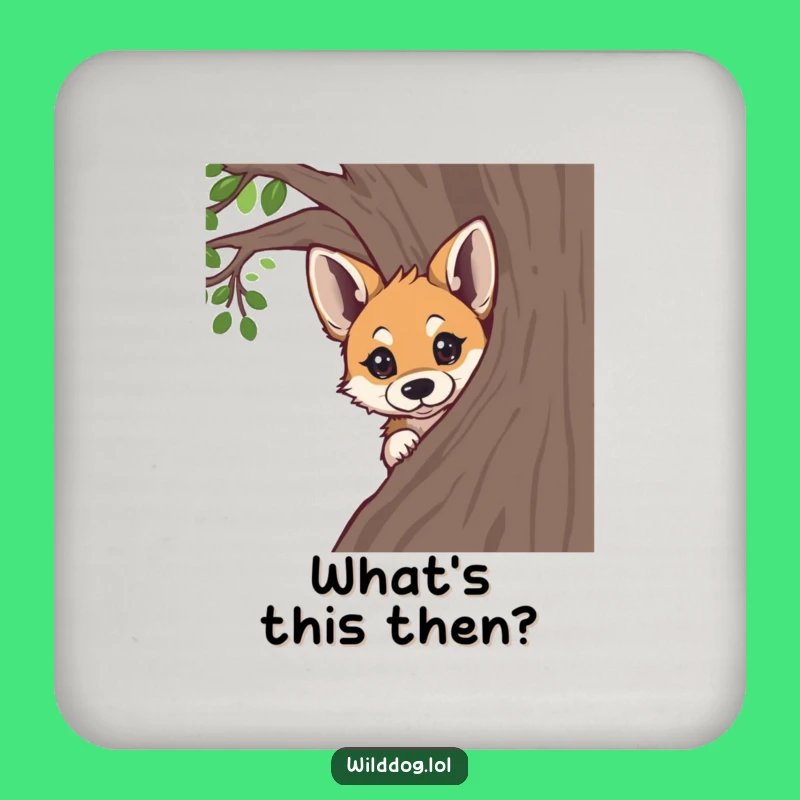 Funny Curious Wild Dog Coaster: Peeking Pup Decor for Tables