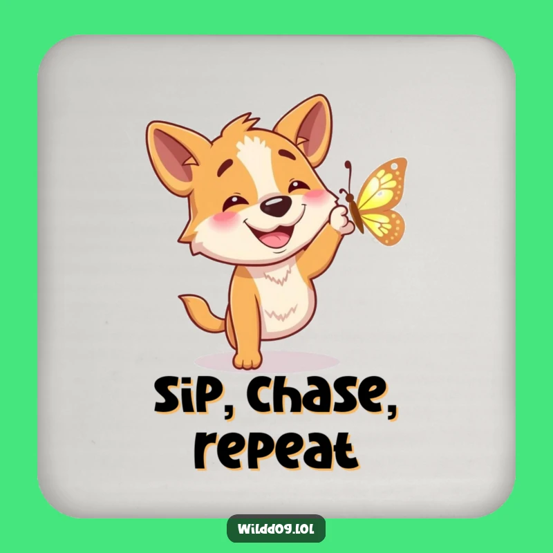 Funny Dog Butterfly Coaster Set: Protect Surfaces with Hilarious Charm, Ideal Funny Gift