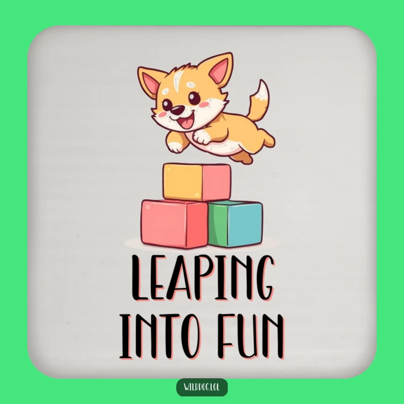 Funny Dog Leaping Coaster - Protect Surfaces with Canine Agility
