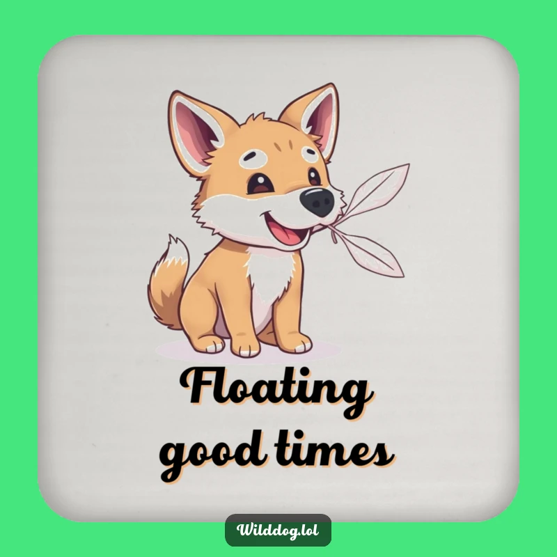 Funny Feather Catcher Wild Dog Coaster Set - Protect Surfaces with Playful Humor, Gift