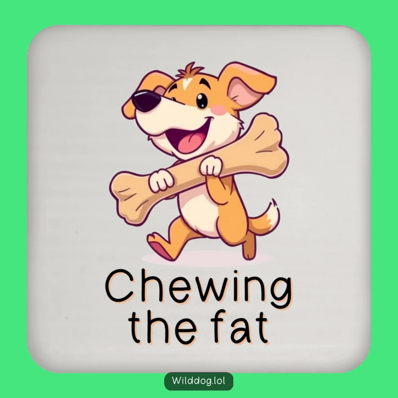 Funny Wild Dog Bone Drink Coaster - Protect Surfaces Happily