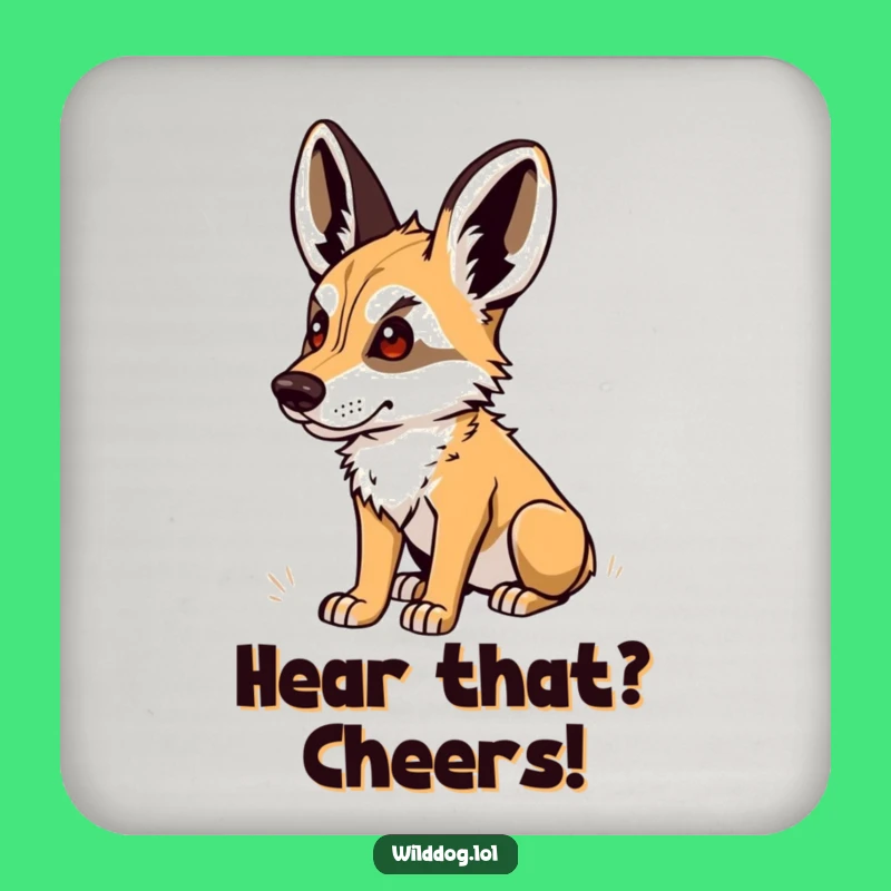 Funny Wild Dog Coaster: Listening Ears Protect Surfaces, Perfect Humorous Gift