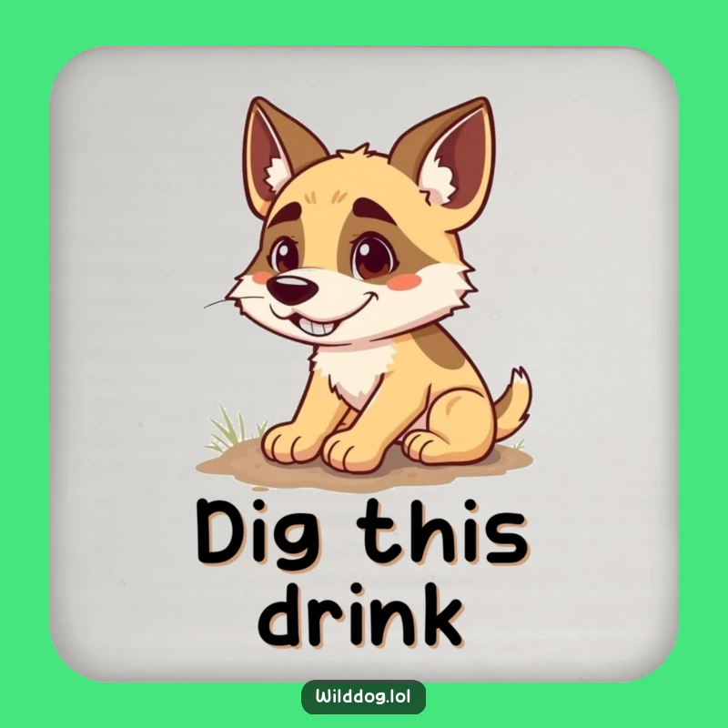 Funny Wild Dog Digging Coaster: Protect Surfaces with Goofy Grins Gift