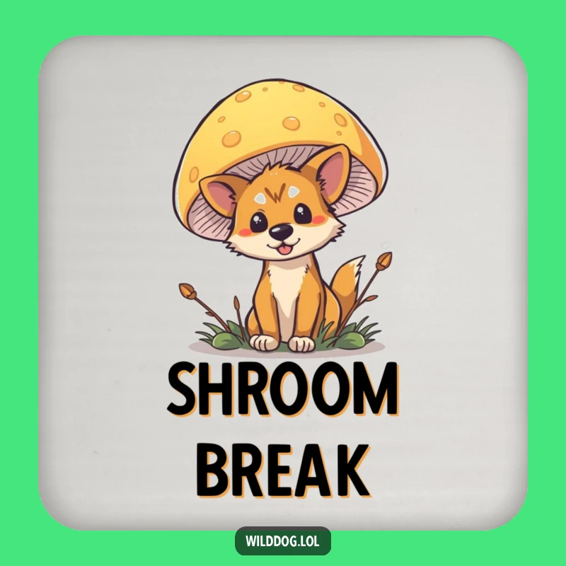 Funny Wild Dog Mushroom Coasters: Protect Surfaces Hilarious Forest Gift Set