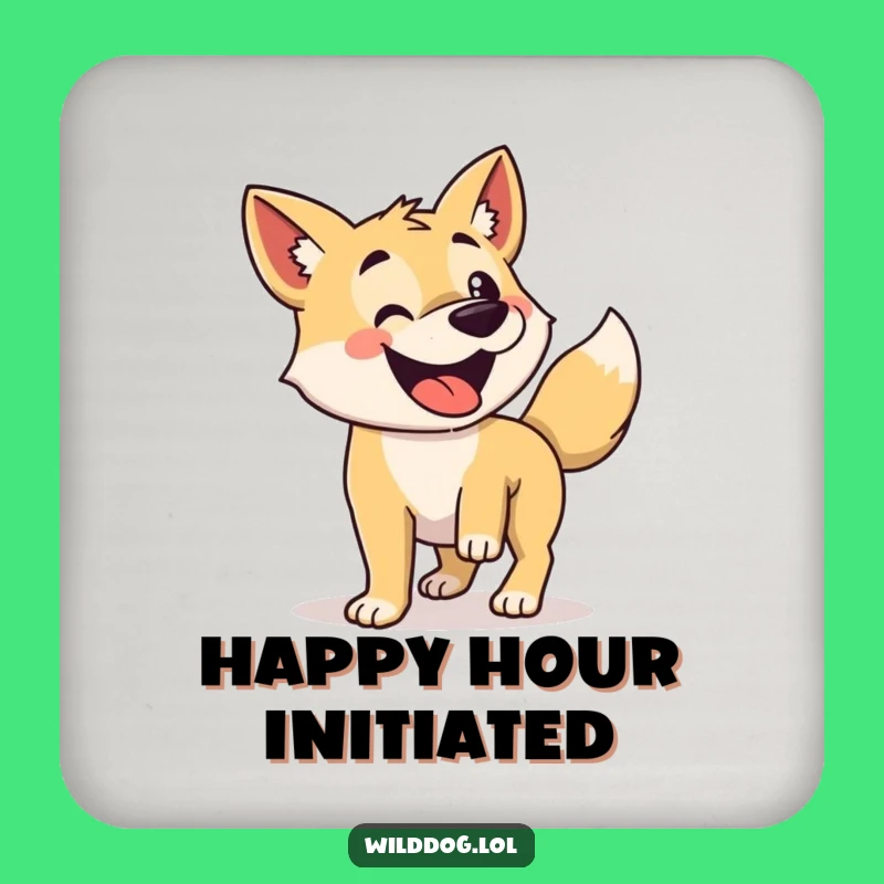 Funny Dog Coaster: Wagging Tail Fun, Quirky & Humorous Drink Decor