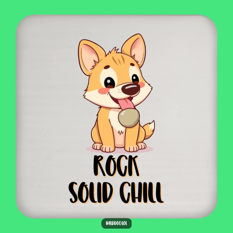 Funny Kawaii Wild Dog Coaster: Protect Surfaces with Pebble Treasure, Cute Funny Gift