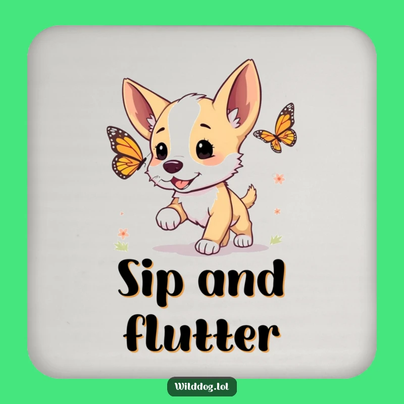 Funny Puppy Butterfly Coaster: Add Charm to Your Table